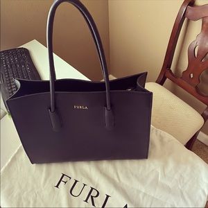 Black Furla leather purse